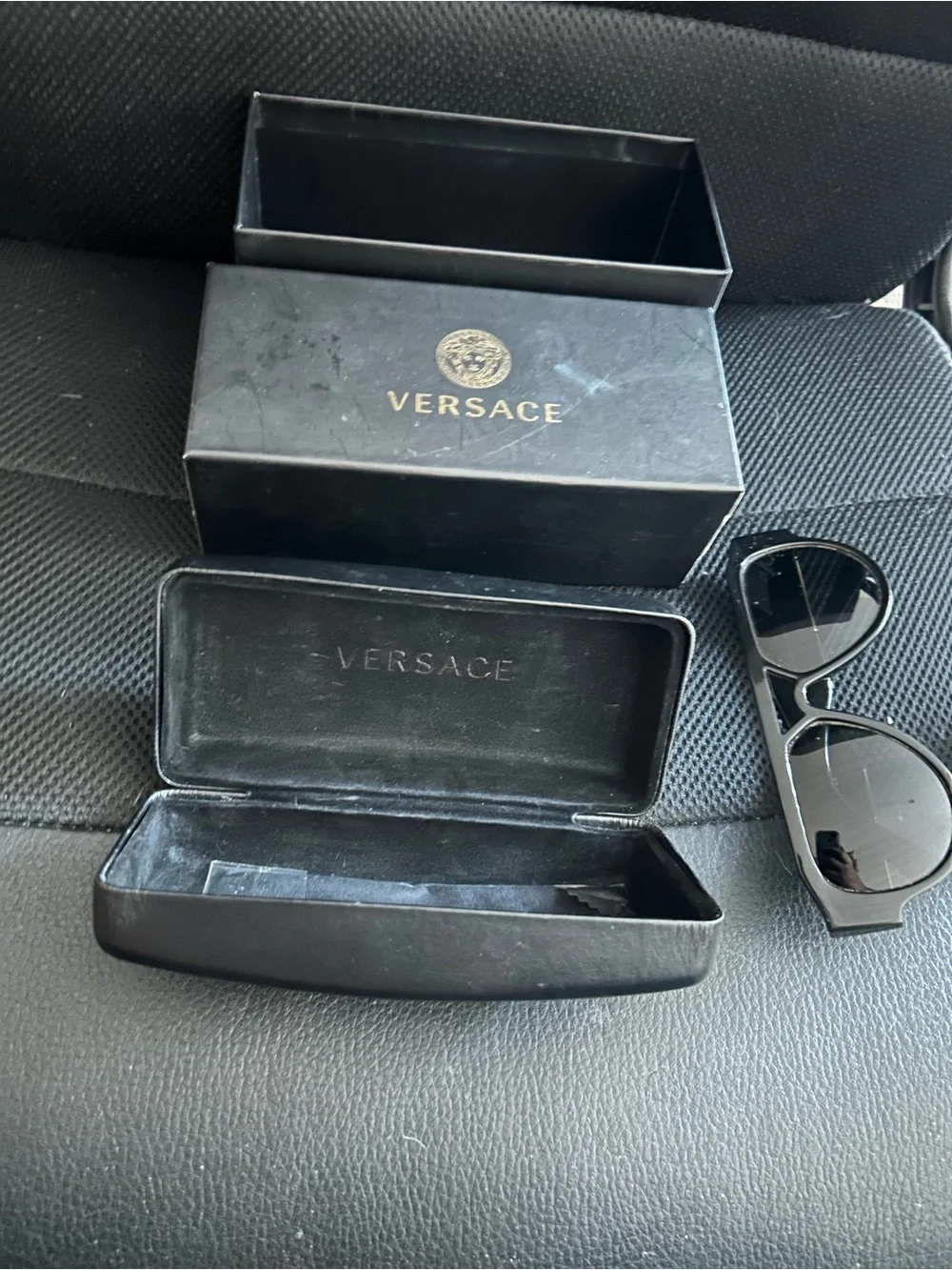 Versace Black and Gold Sunglasses Temple Arm